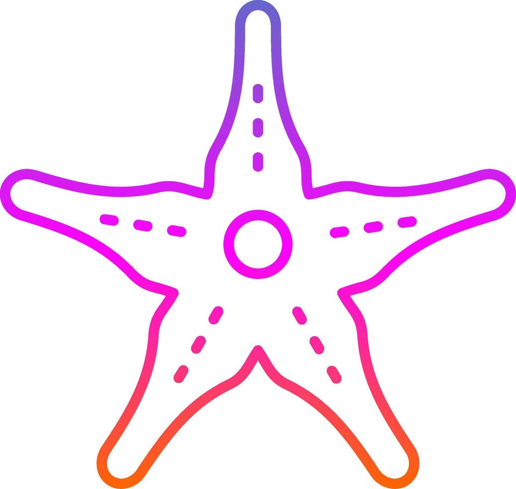 StarFish Line Gradient Icon vector