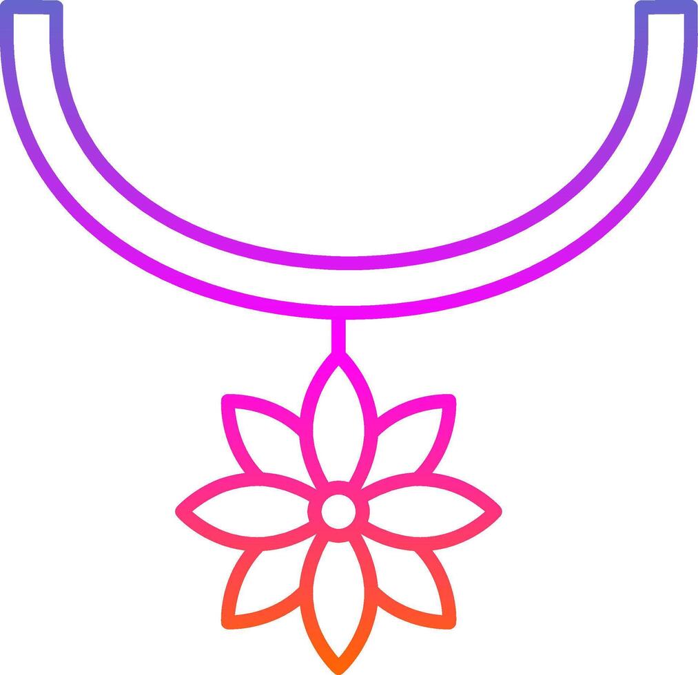 Flower Necklace Line Gradient Icon vector