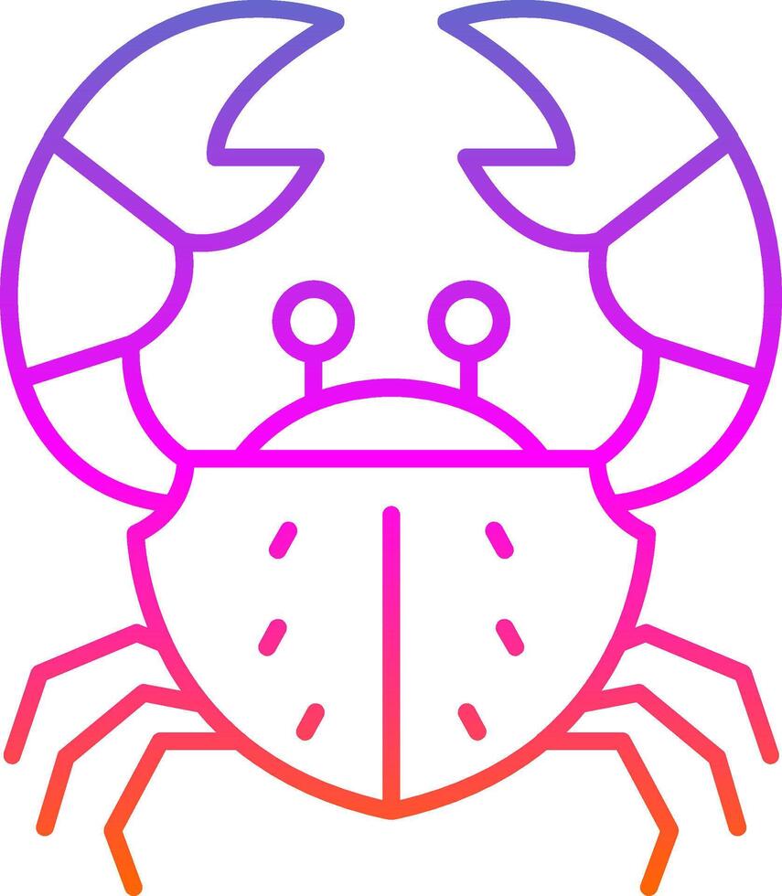 Crab Line Gradient Icon vector