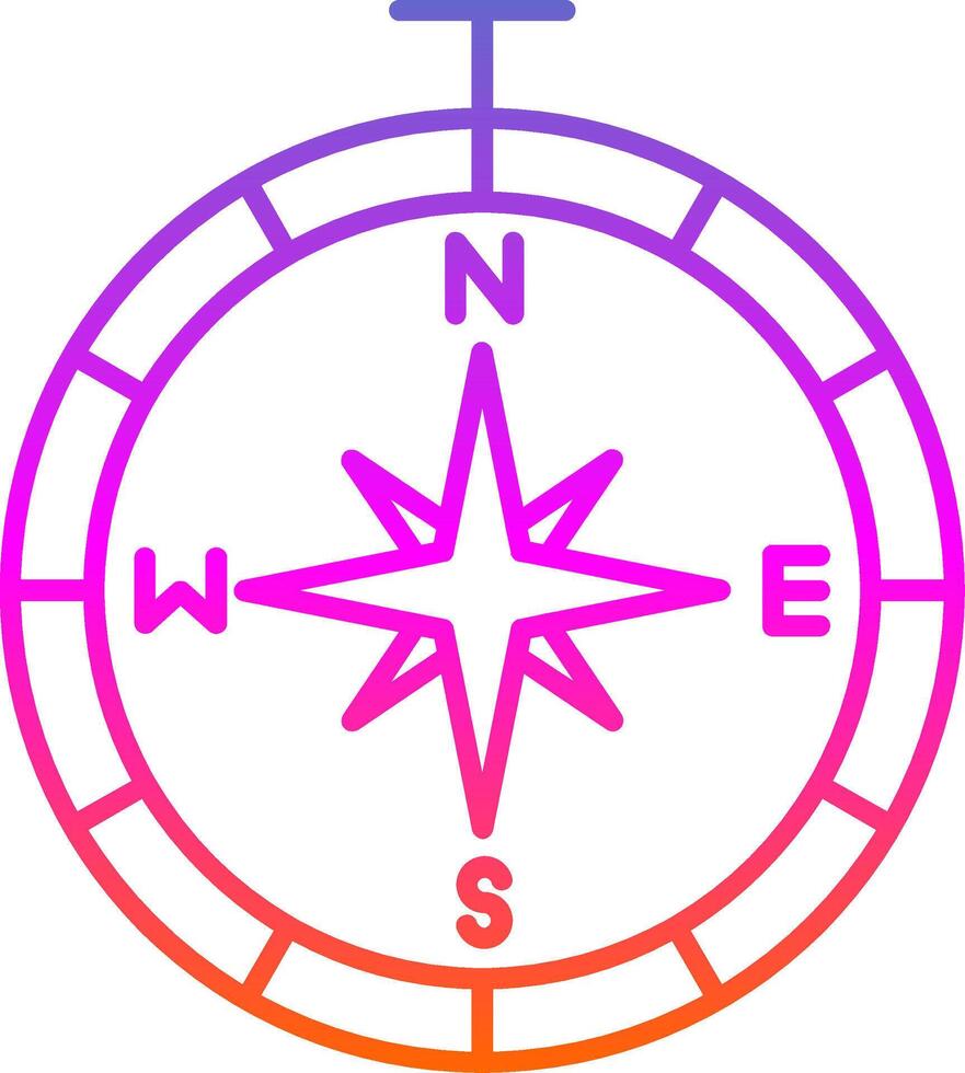 Compass Line Gradient Icon vector
