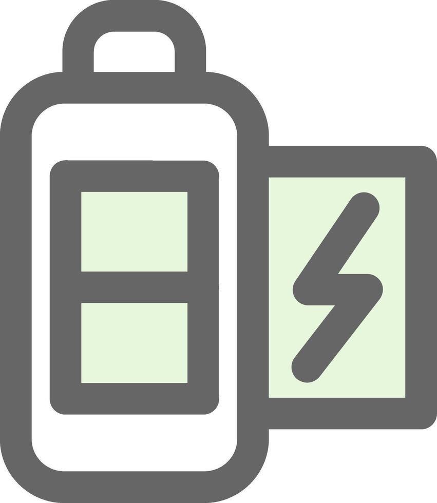 Battery half Green Light Fillay Icon vector