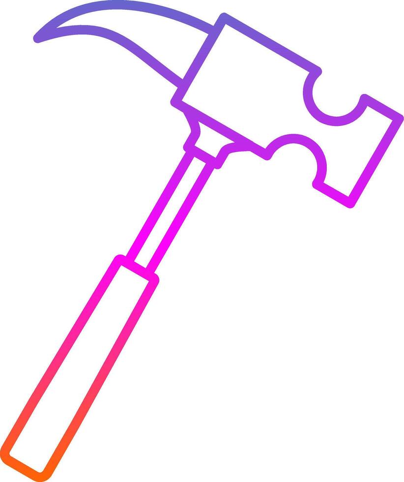 icono de gradiente de línea de martillo vector