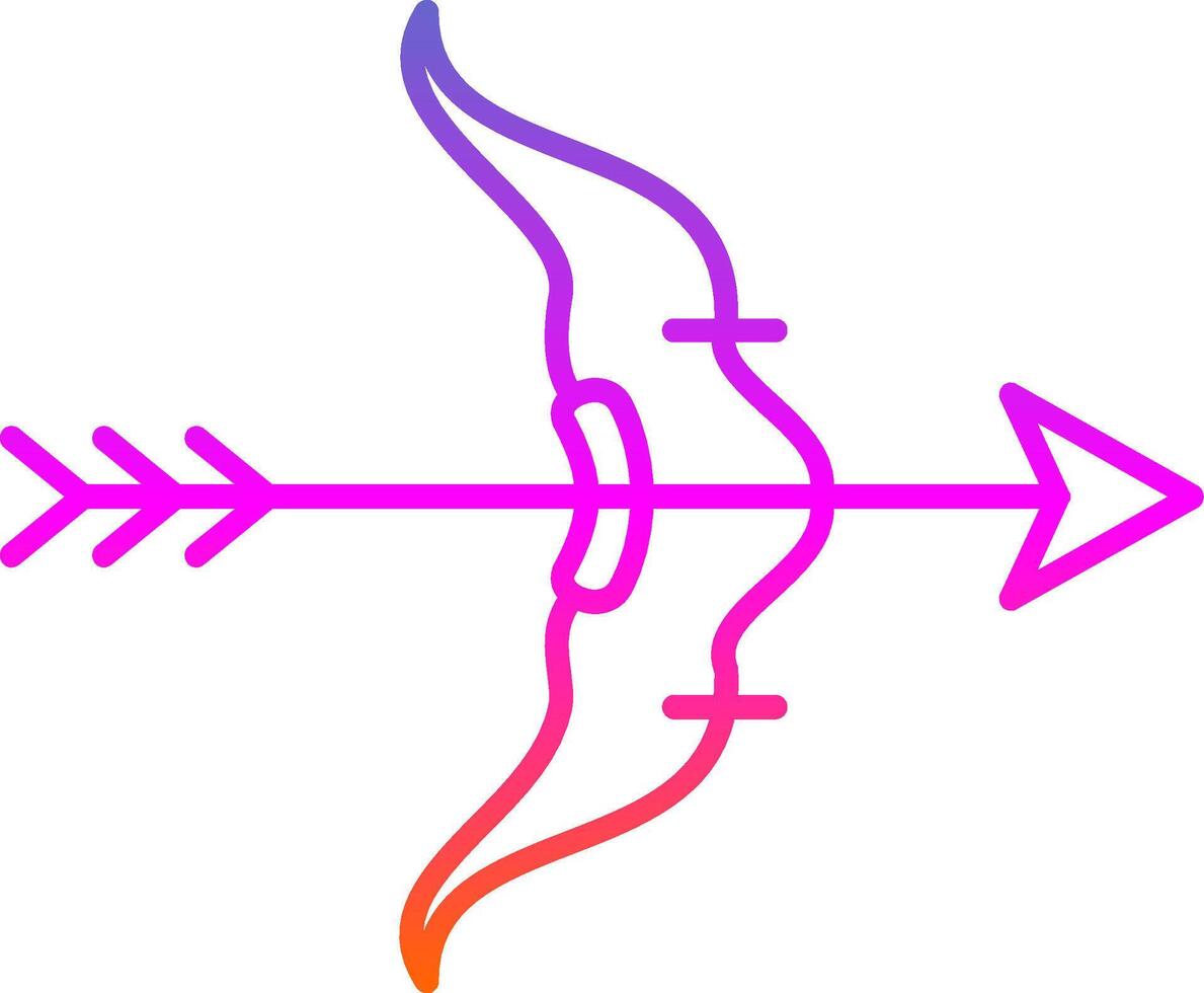 Bow And Arrow Line Gradient Icon vector