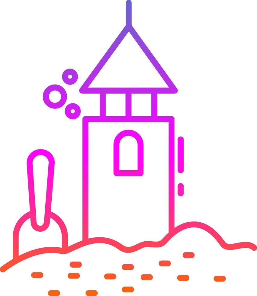 Sand Castle Line Gradient Icon vector