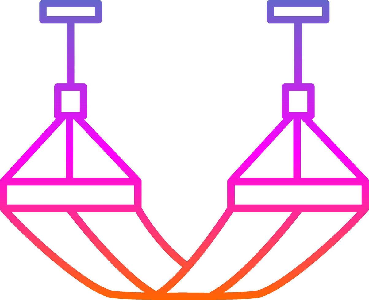 icono de gradiente de línea de hamaca vector