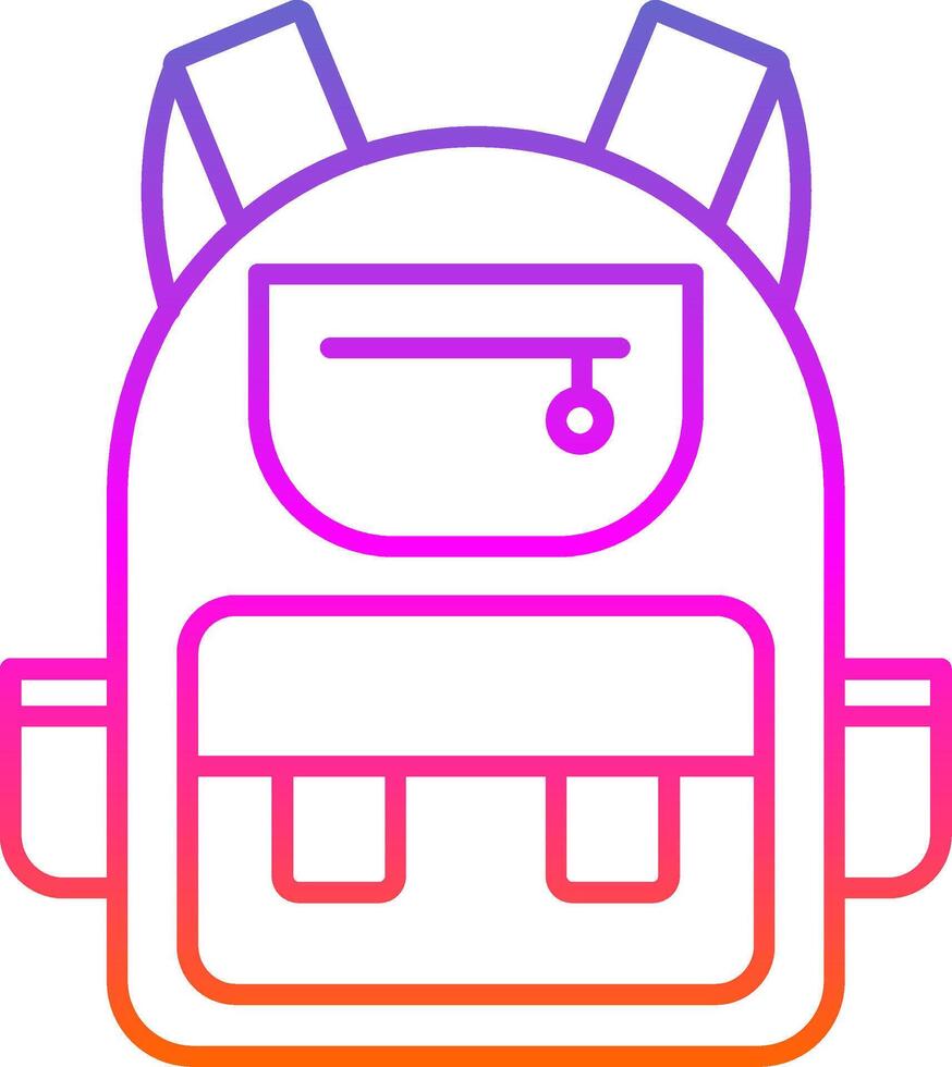 Backpack Line Gradient Icon vector