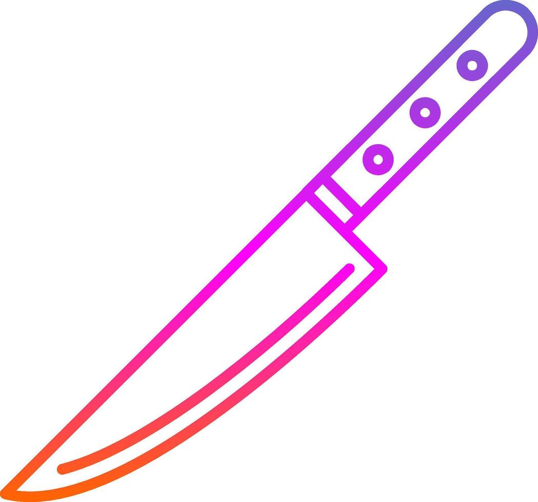 icono de gradiente de línea de cuchillo vector