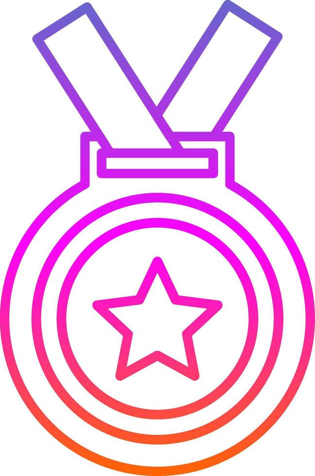 icono de gradiente de línea de medalla vector