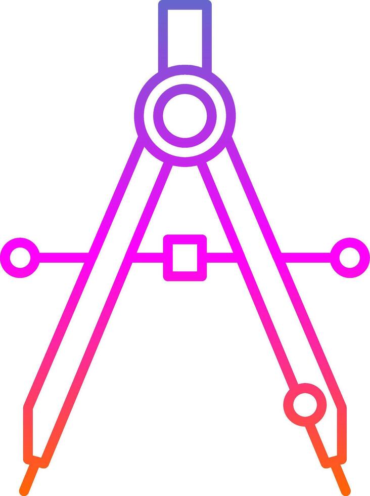 Drawing Compass Line Gradient Icon vector