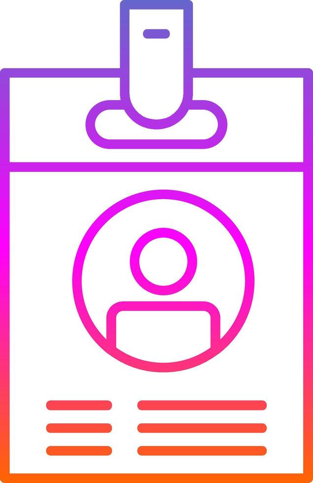 Id Card Line Gradient Icon vector