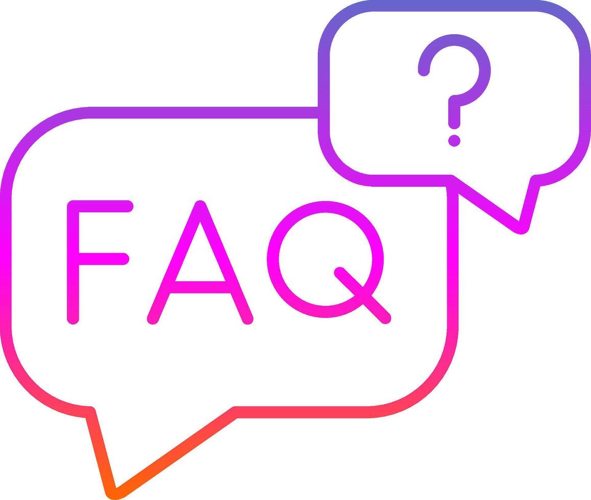 Faq Line Gradient Icon vector