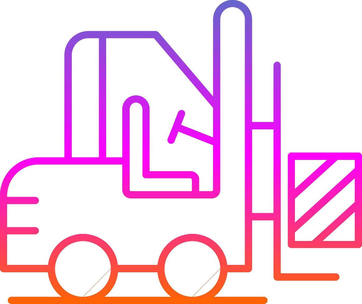 Forklift Line Gradient Icon vector