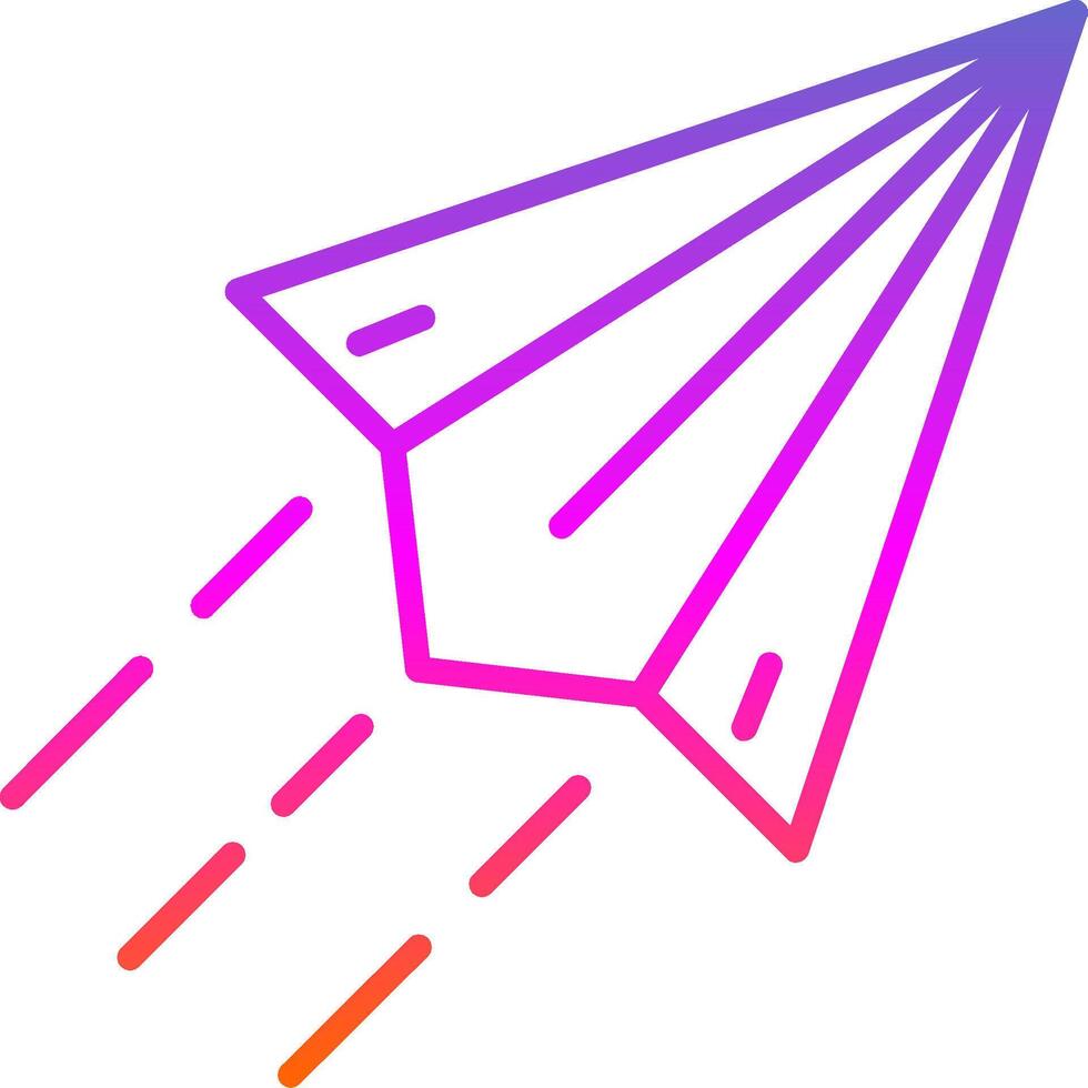 Paper Plane Line Gradient Icon vector