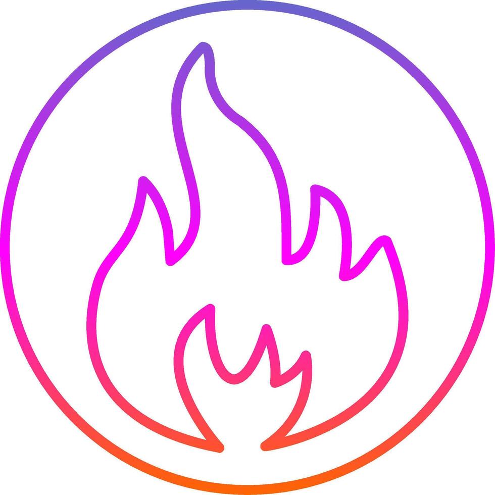 fuego línea degradado icono vector
