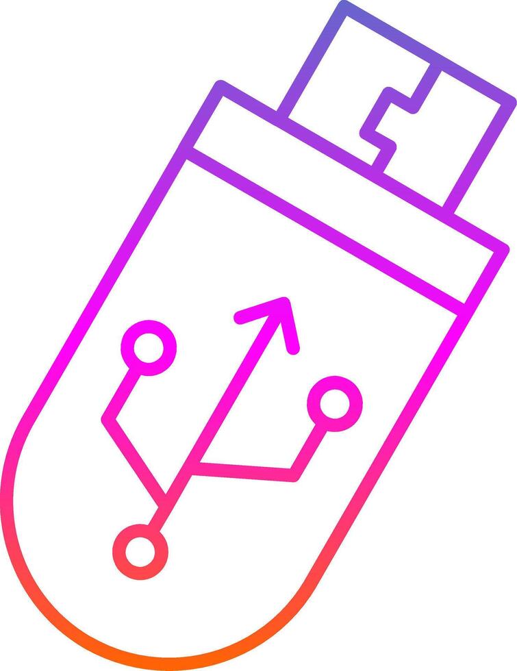 Usb Line Gradient Icon vector