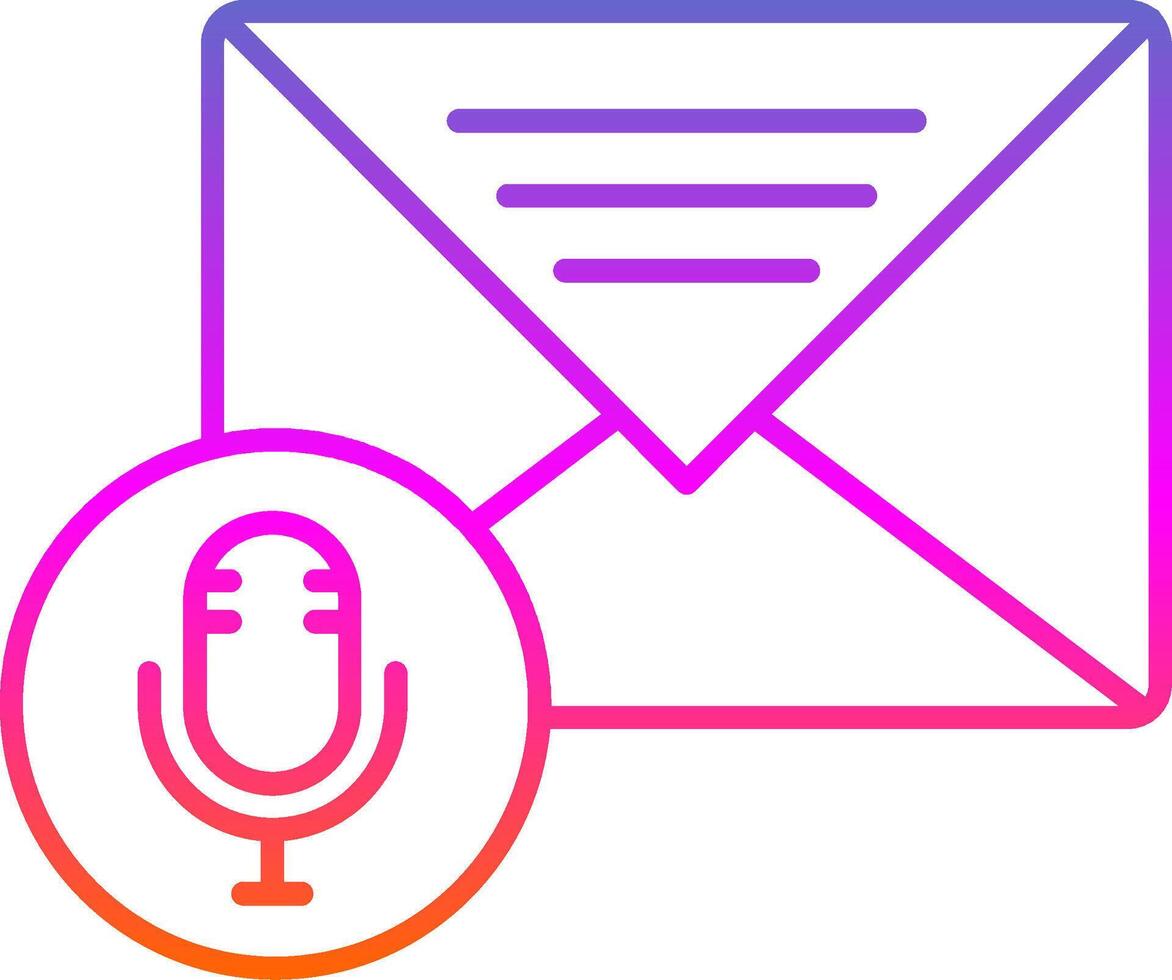 Audio Message Line Gradient Icon vector