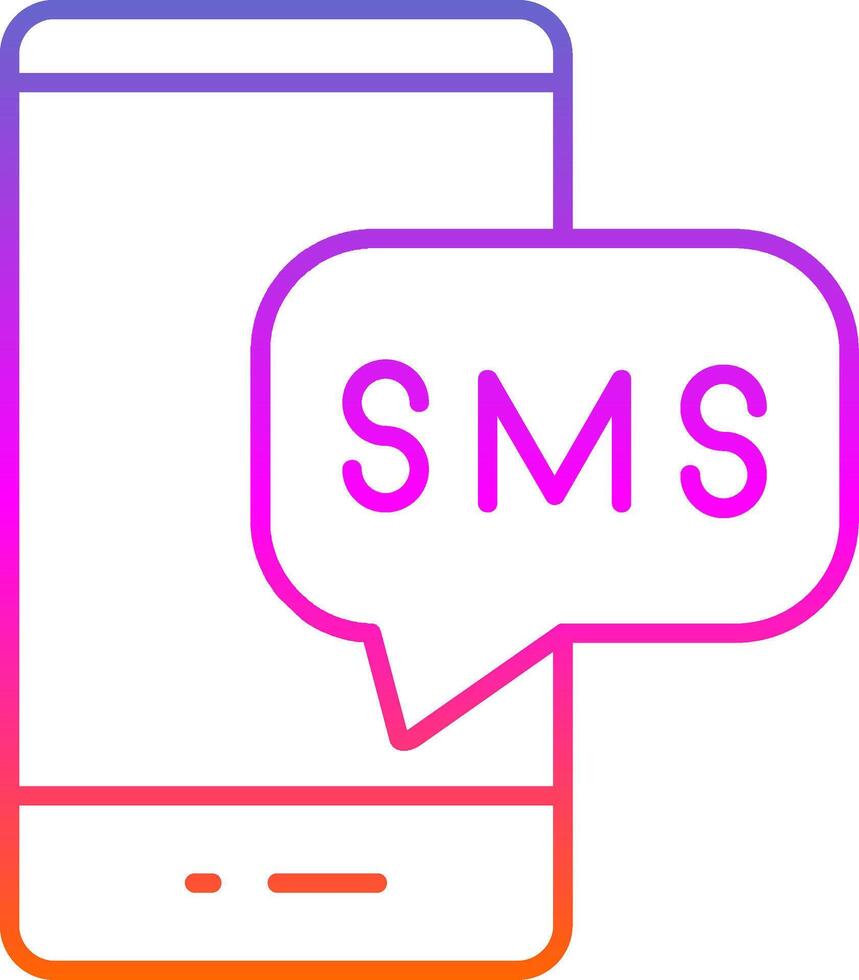 icono de degradado de línea de sms vector