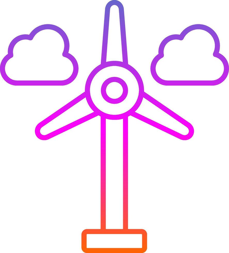 viento turbina línea degradado icono vector