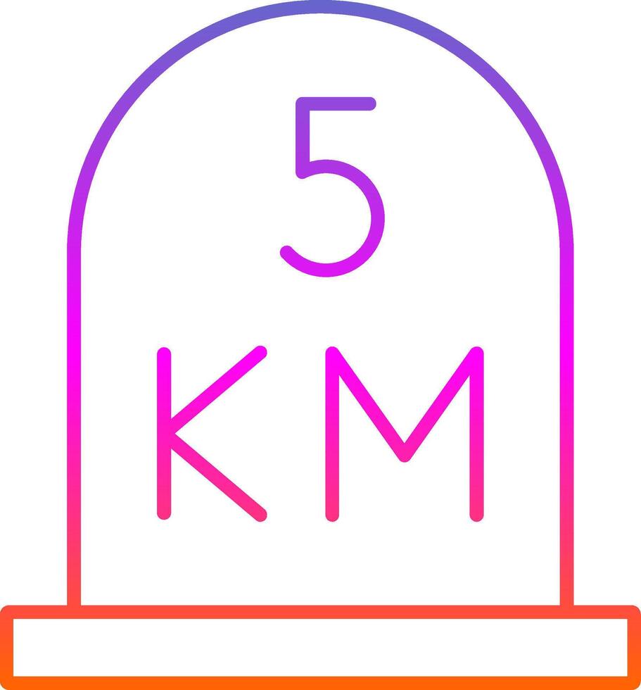 kilometer Line Gradient Icon vector