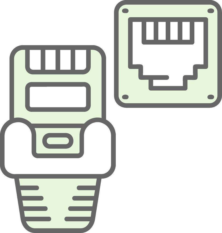 Ethernet Green Light Fillay Icon vector