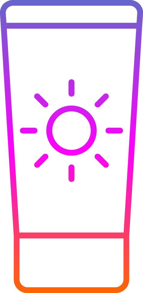 Sun Cream Line Gradient Icon vector