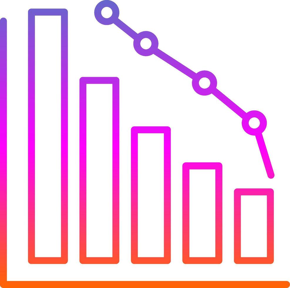 Decrease Line Gradient Icon vector