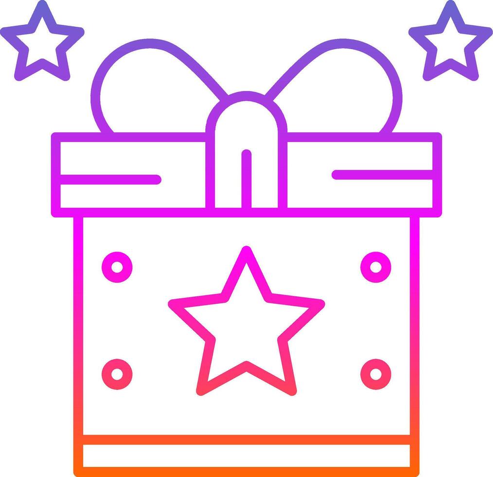 icono de gradiente de línea de regalo vector