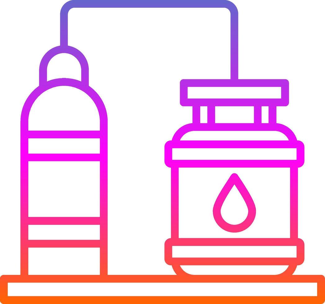 Oil Refinery Line Gradient Icon vector