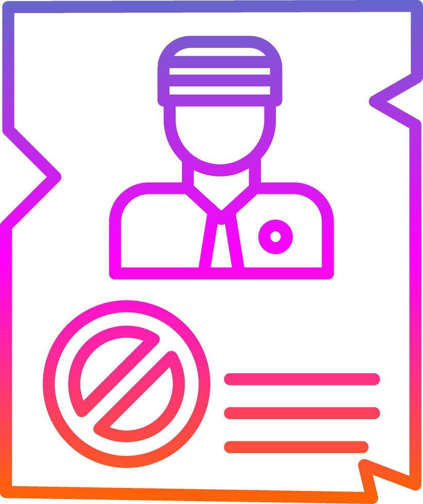 Blaklist Line Gradient Icon vector