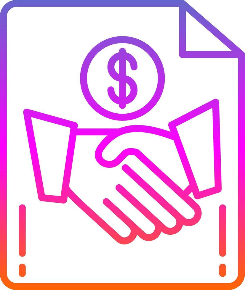 Handshake Line Gradient Icon vector