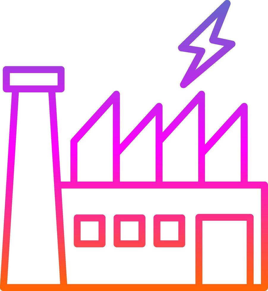 Power Plant Line Gradient Icon vector