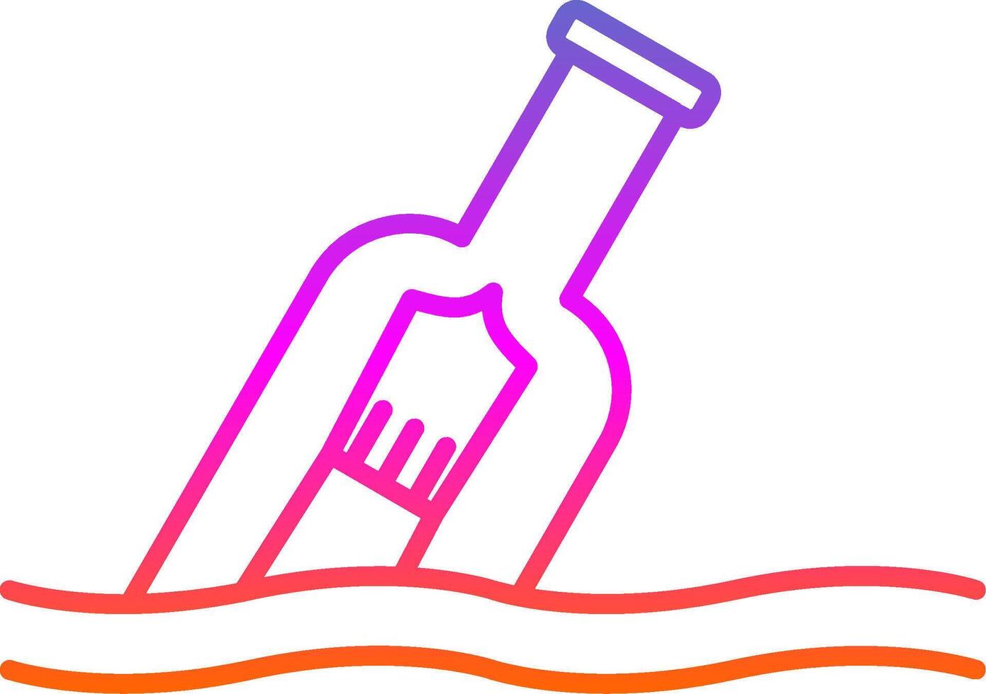 Message In A Bottle Line Gradient Icon vector