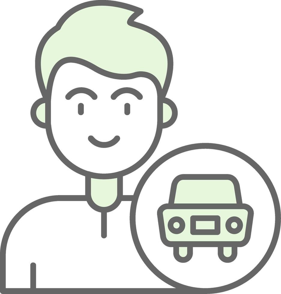 Car Green Light Fillay Icon vector