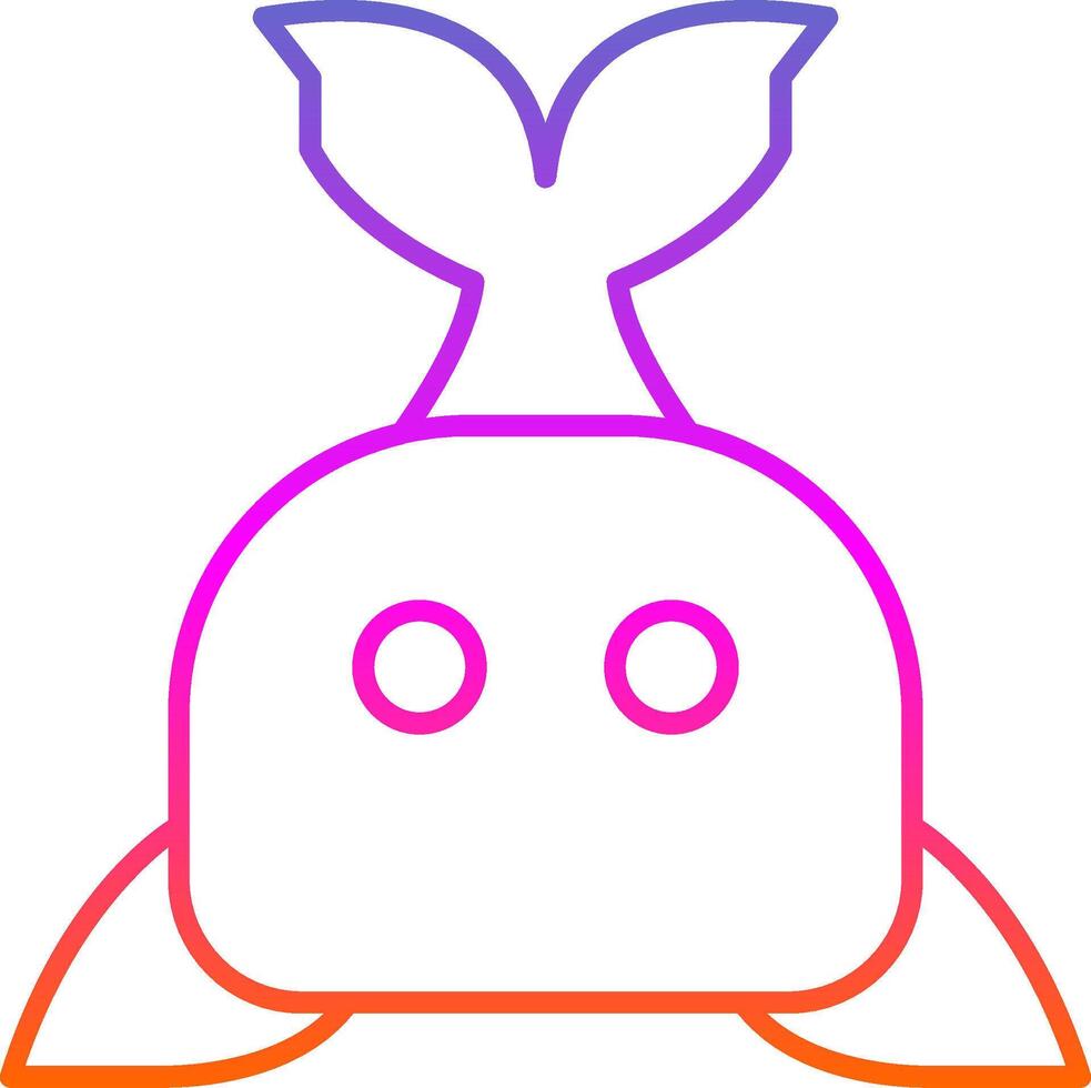 Whale Line Gradient Icon vector