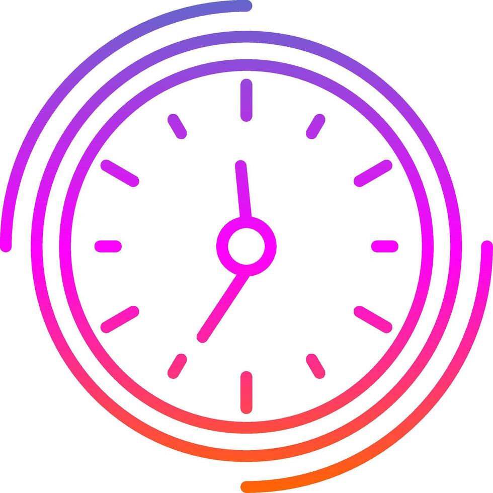 icono de gradiente de línea de reloj vector