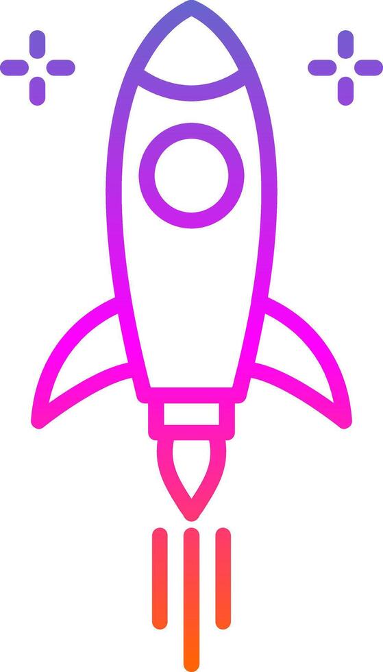 Rocket Line Gradient Icon vector