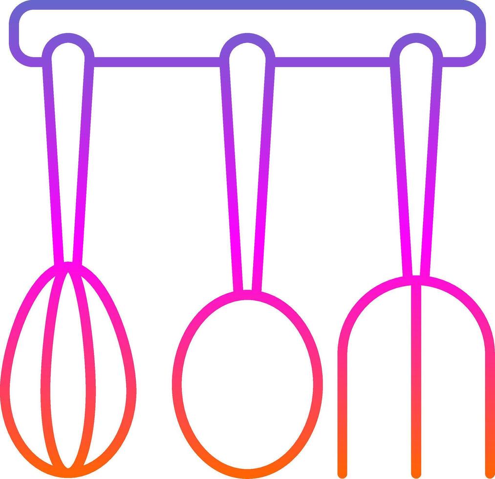 cocina utensilios línea degradado icono vector