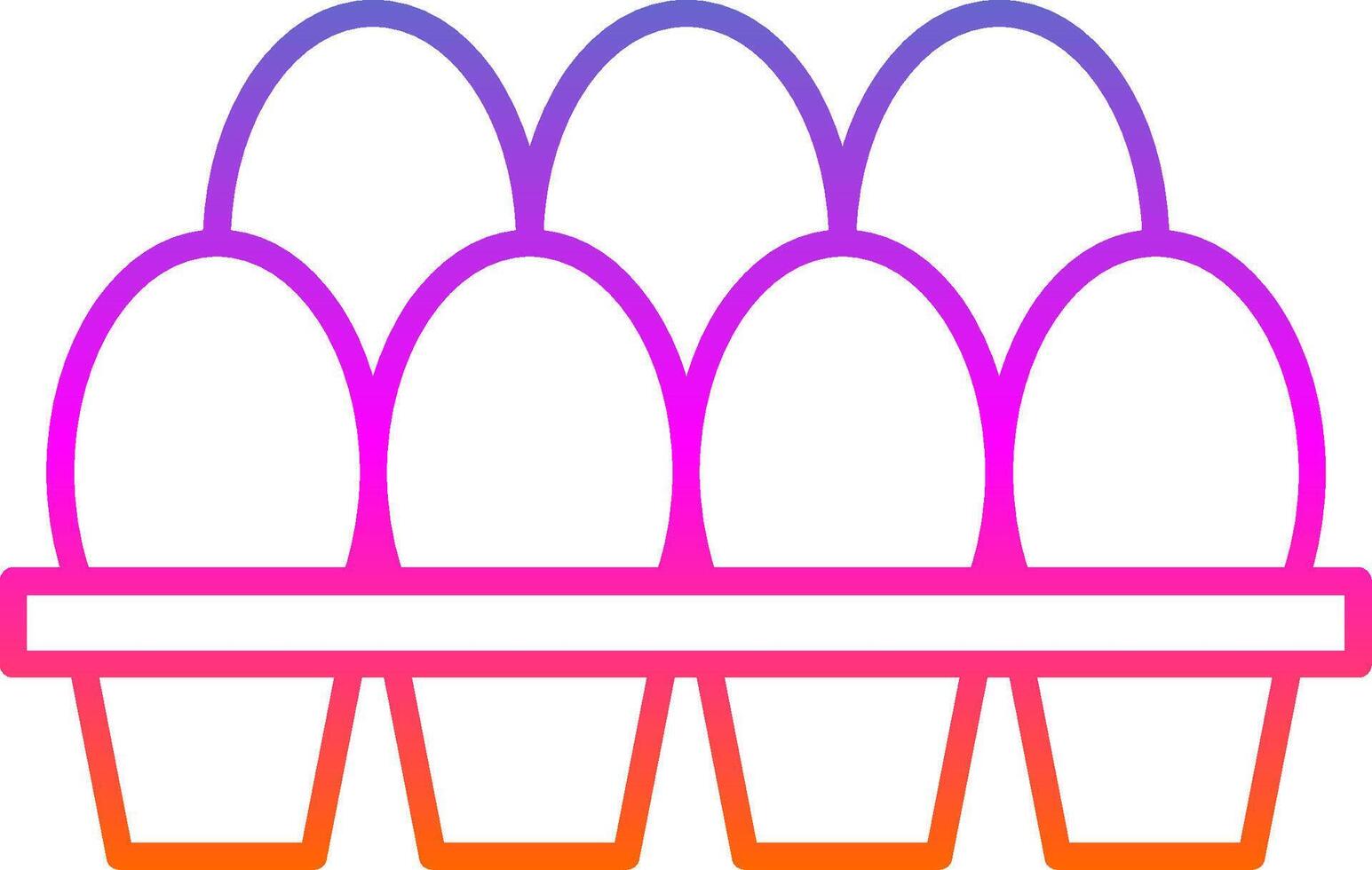 Egg Tray Line Gradient Icon vector
