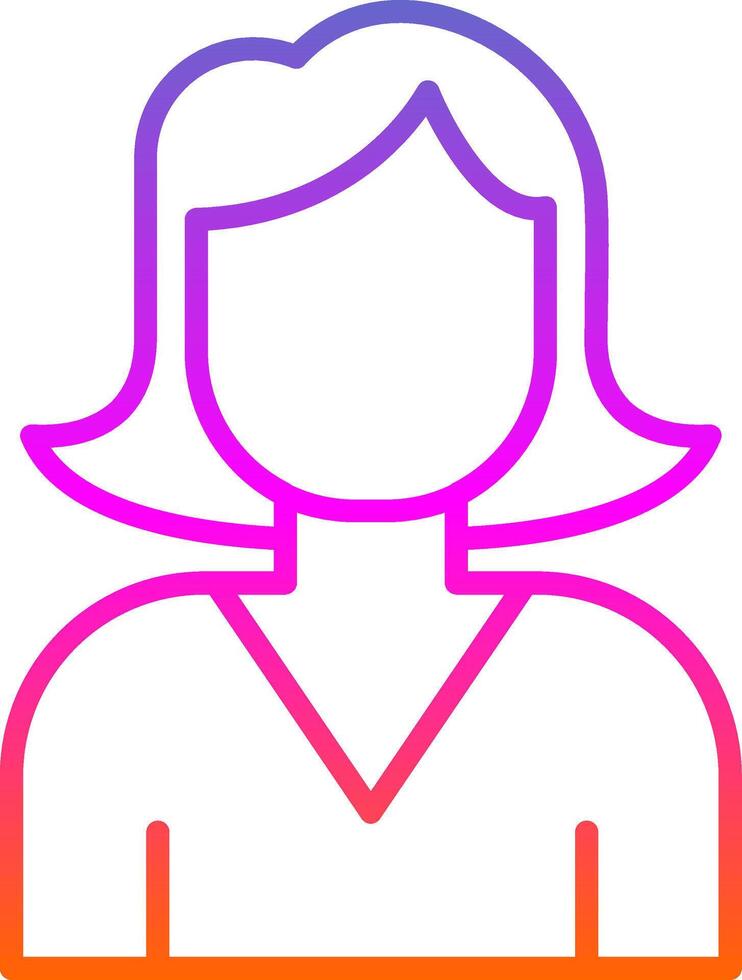 Female Avatar Line Gradient Icon vector