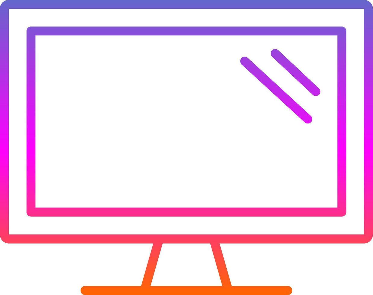 Computer Line Gradient Icon vector
