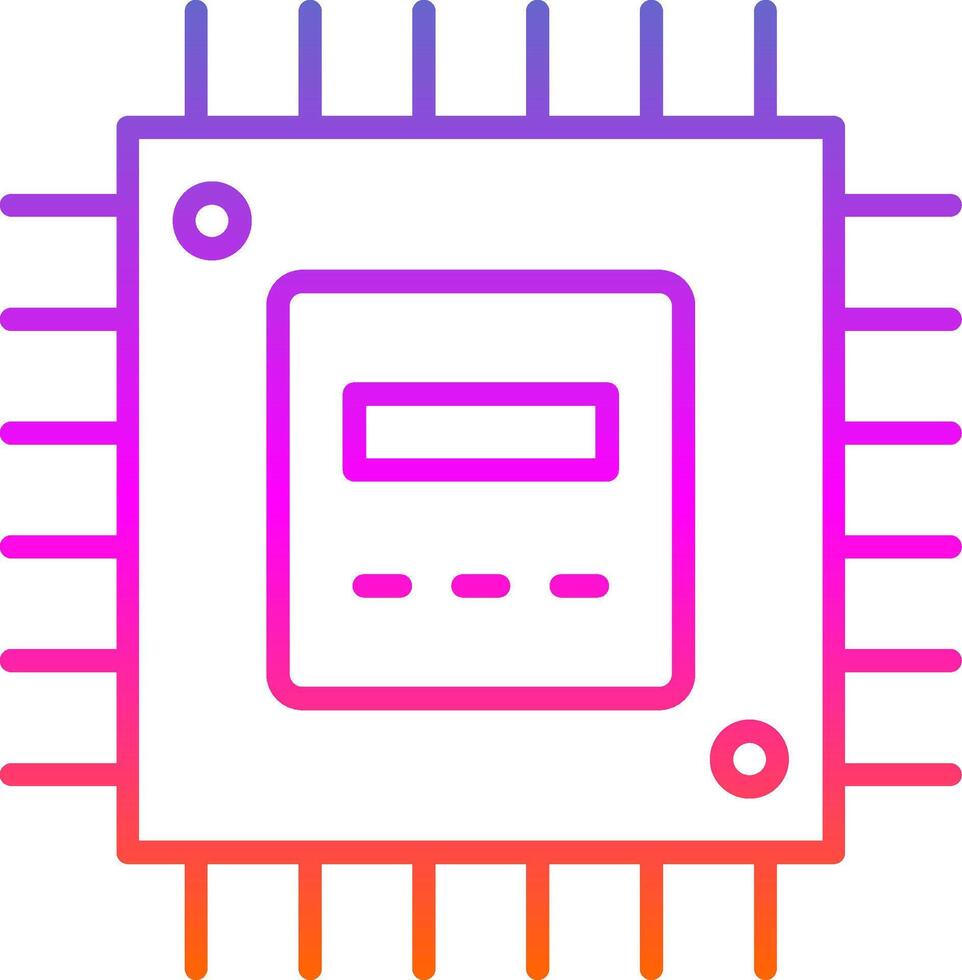 Processor Line Gradient Icon vector