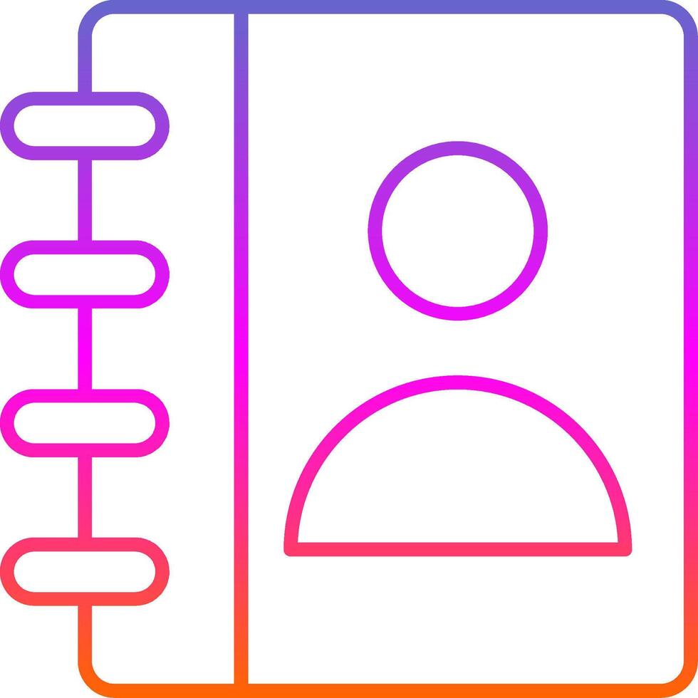 Contact Book Line Gradient Icon vector