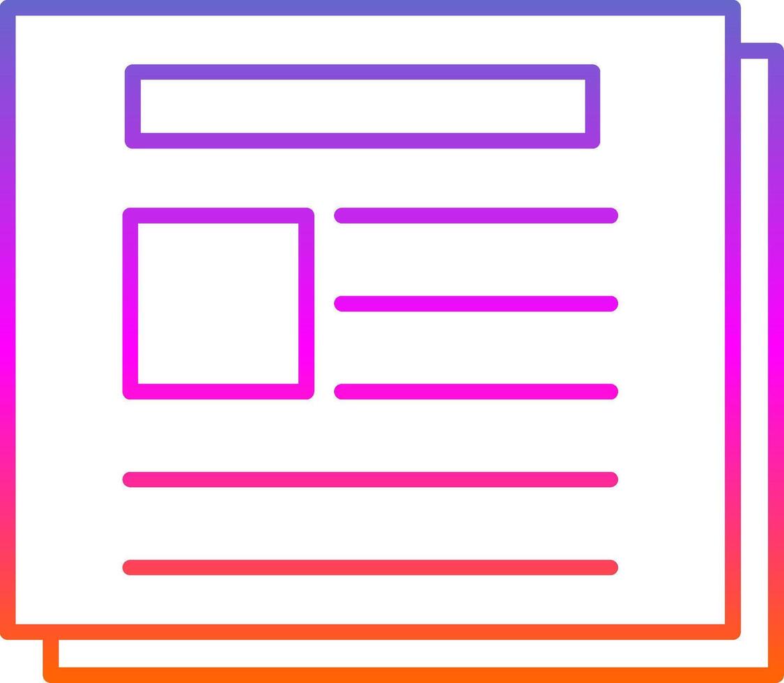 Newspaper Line Gradient Icon vector
