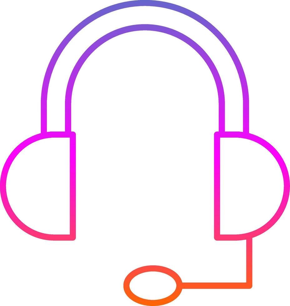 icono de gradiente de línea de auriculares vector