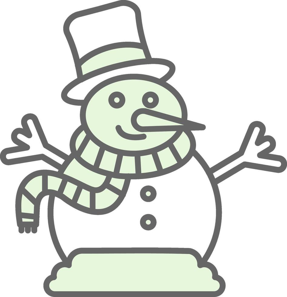 monigote de nieve verde ligero relleno icono vector