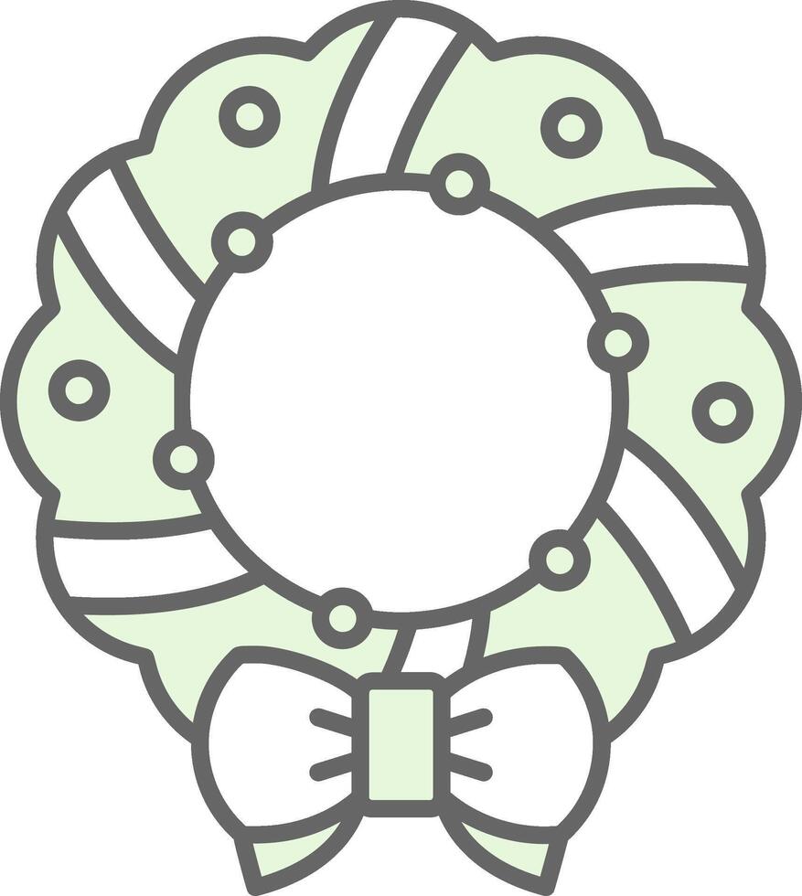 Christmas wreath Green Light Fillay Icon vector