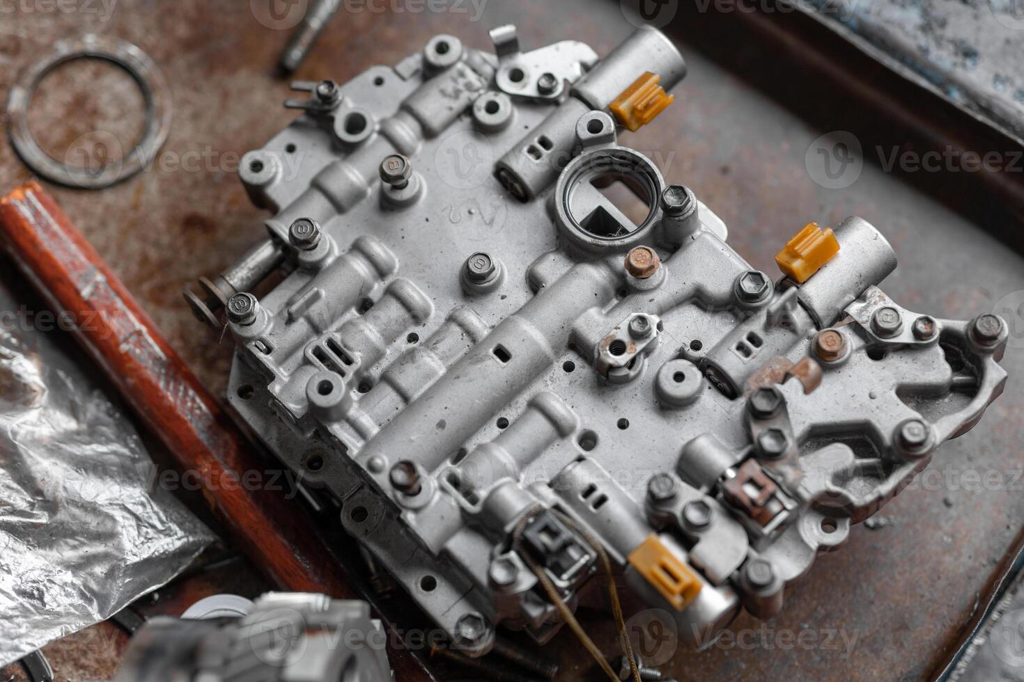 Automatic Gear fluid Transmission Control Module auto part closeup photo