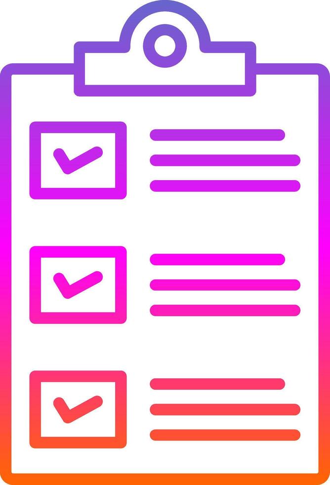 compras lista línea degradado icono vector