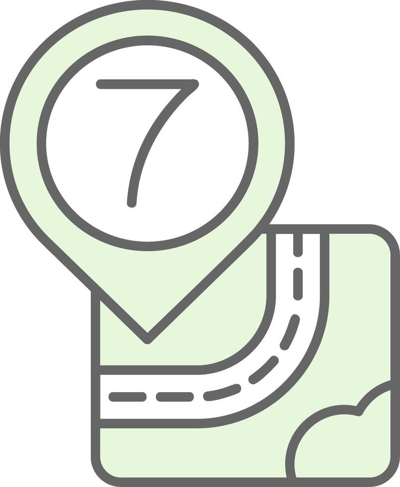 Seven Green Light Fillay Icon vector
