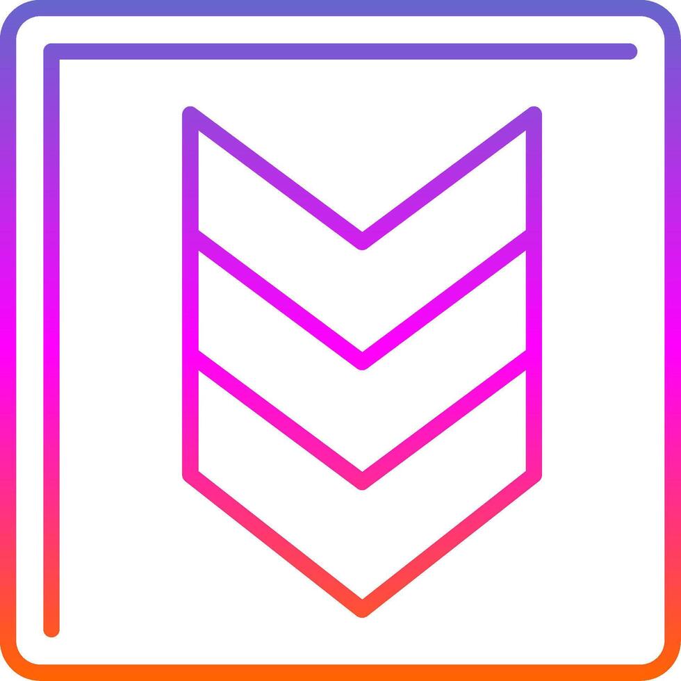 Down Chevron Line Gradient Icon vector